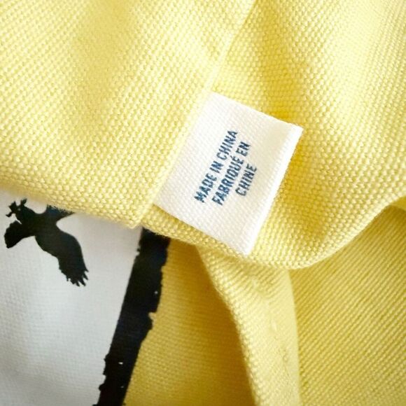 AMERICAN EAGLE | Cream Hot Pink Tote Bag Flower Yellow Interior Brown | XL - Picture 8 of 8